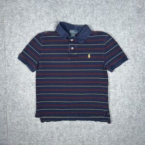 Vintage Polo by Ralph Lauren Shirt Boys M (10-12) Navy Multi Stripe Y2K Striped